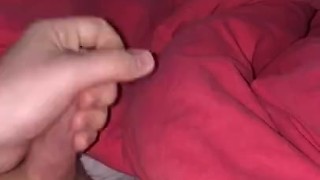 Wanking my hard wet cock thinking of you fucking me