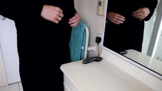 MUSCULAR GUY SHAVES BALLS IN BATHROOM THEN WANKS THICK COCK SHOOTS CUMLOAD!