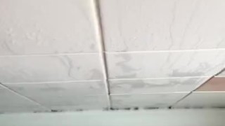 Having a hot steamy shower while wanking my wet cock with big cumshot 