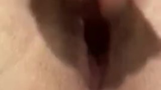 Pussy squirting from glass toy