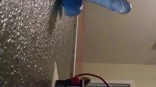 Milf fucks big dick against the wall
