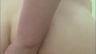Chubby Dad Showering and playing with his Pleasure Forge toy. Anal play