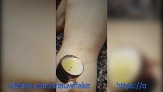 Young twink covered with hot wax and moan a lot