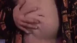 Dick and belly play with Bears hoodie