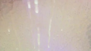 POV Waste of a huge cumshot on my shower door that should of been a facial 