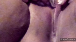 Clit stimulation with just vibrator and big squirt