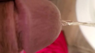 Small cock pissing in toilet
