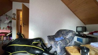 full try on MD-Latex Inflatable Cyborg Hazmat Suit
