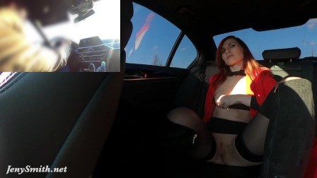 Sexy rich woman shows everything to the stranger. Elite Car Driver