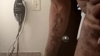 The King Red Strokes His Black Cock