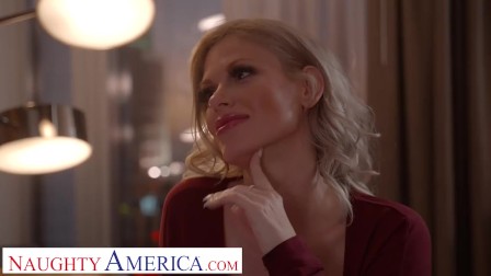 Naughty America Big tit blonde pornstar Casca Akashova takes care of client