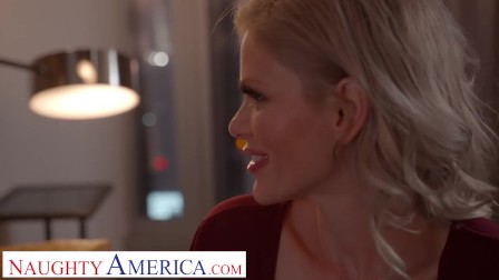 Naughty America Big tit blonde pornstar Casca Akashova takes care of client