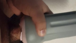 Throbbing cumshot into Fleshlight