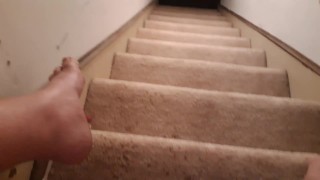 Amateur chubby girl pissing downstairs