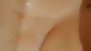 Touching myself in the bubble bath