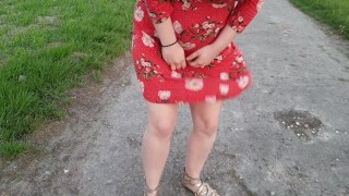 Alice - Custom Vid Request, squatting to pee outside 3 times ;)