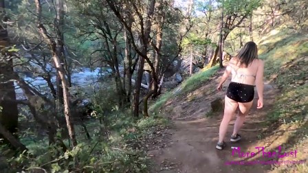 Creampie by a public hiking trail
