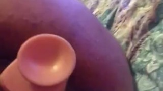 Huge dildo shoved in my tight wet pussy