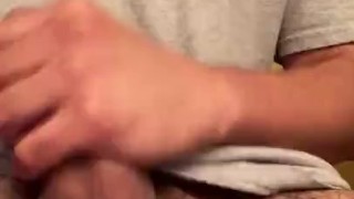 Thick cock jerk off uncut penis