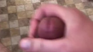 Big dick Seated shower jerk off with cumming 