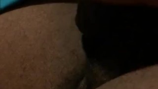 Stroking my ebony cock slowly 