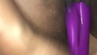 College girl plays with Roommates vibrating dildo 