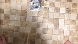 POV cock piss in shower