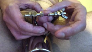 STRETCHING my PEE HOLE for Bigger Toys ** Stainless Steel Device **