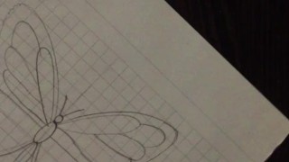 Русский парень рисует бабочку (не порно)