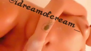 Cream spreading her ass and twerking in the shower