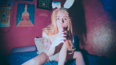 Cute Bunny With A Tail In The Ass Loves blowjob And Squirt amateur 4k