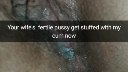 My wife, brings home big creampie in her fertile pussy! [Cuckold. Snapchat]