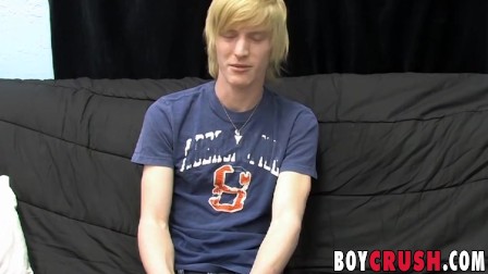 Barely legal twink is eager to stroke his dick on the casting