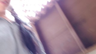 Releasing My Golden Nectar At The Bottom Of Some Creepy Stairs