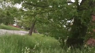 Taking the dick out for a walk & piss.