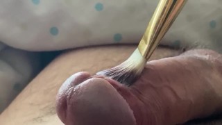Sensitive Dick Edged With Makeup Brush