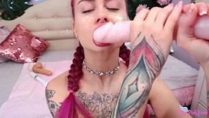 Sweet Barbie Facefuck and Ass Fuck Dildo - anal Creampie