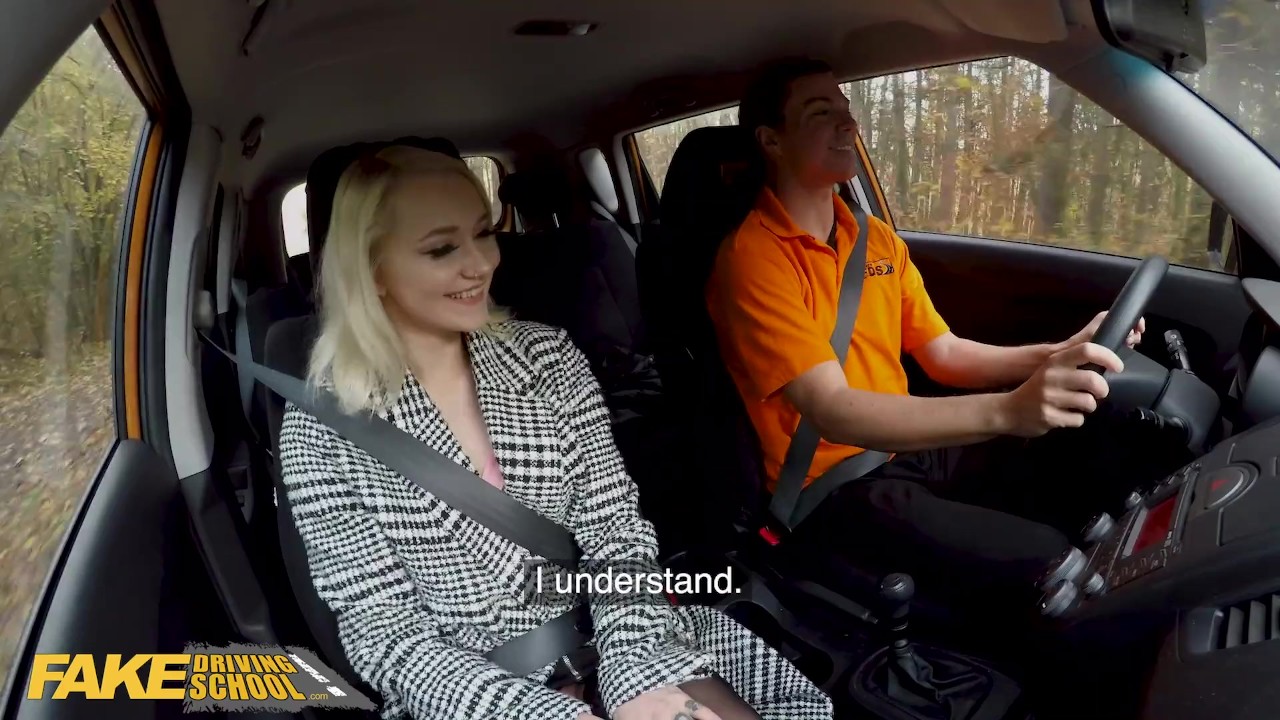 Preview 3 of Fake Driving School Blonde Marilyn Sugar In Ebony Stockings Sex In Car