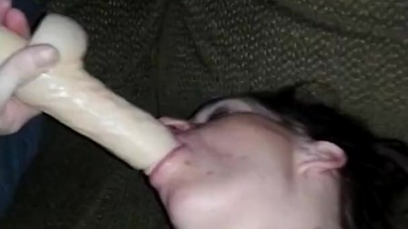 Wife sucks and deep throats two cock's while getting 