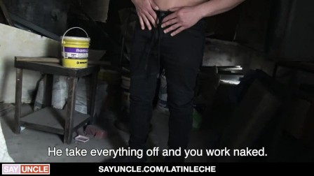 Latino Boy Working Naked Gets Barebacked
