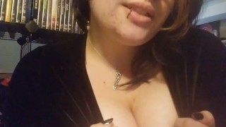 JOI goth girl wearing a dress fully clothed 