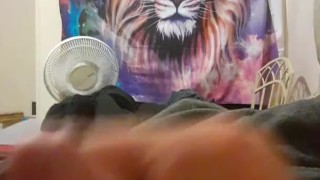  high school strokes his massive cock until he can't anymore