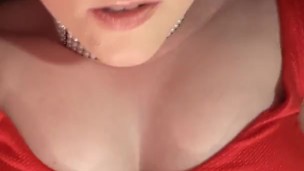 Blonde teen STEPDAUGHTER teases & begs DADDY tight red dress SELFIE JOI