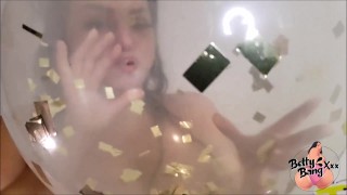 PAWG Betty Bang Champagne and Blowing Up Balloons Till They Burst