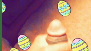 Playing with long cock on Snapchat filter