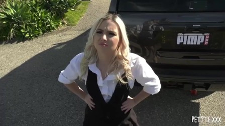 Hot Blonde teen Valet Makes It Up To Guest With Her Pussy And Hot blowjob