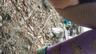 Public Piss In Fishnets