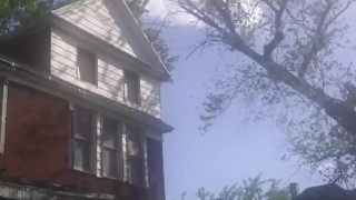 Detroit Man flashes his ass while walking down the street