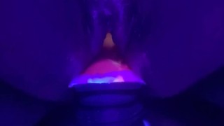 Fat pussy swallows big knot dragon dick