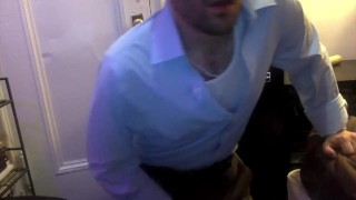 Boss Almost Caught Jerking Off in Office Breakroom